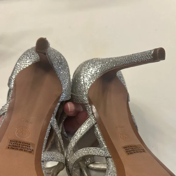 MICHAEL Michael Kors Sparkling Silver Strappy Heels - Picture 10 of 14